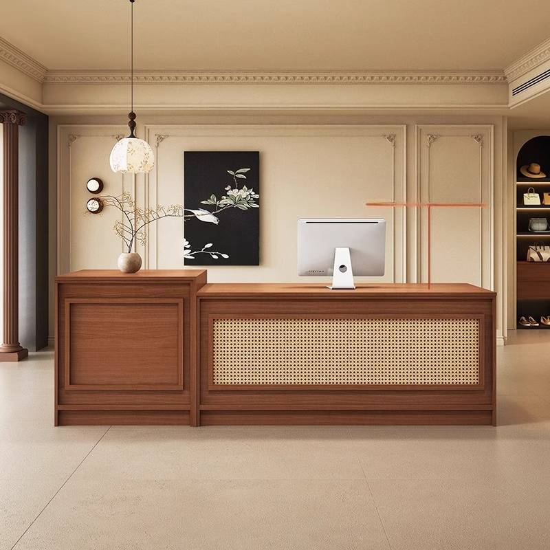 Office Furniture Logo - 카운터 로고 리셉션 데스크 브라운 미학