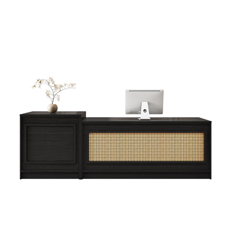 Office Furniture Logo - # 카운터 로고 리셉션 데스크 브라운