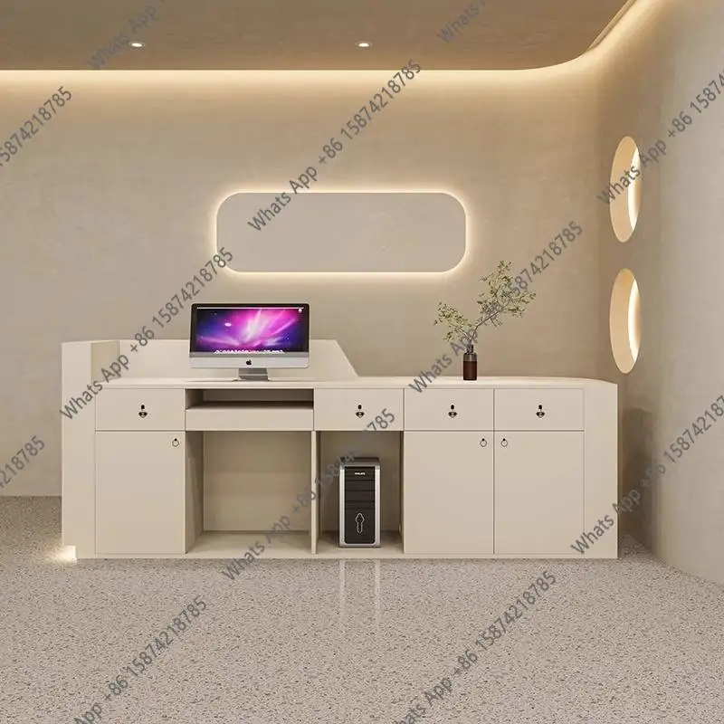 DC MT 화이트 서랍형 접수 데스크 뷰티 살롱 로고  - Office Furniture Logo 리뷰 및 가격