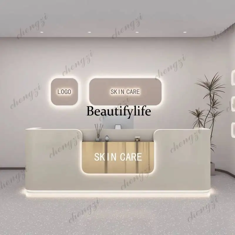 01A 로고 뷰티 리셉션 데스크 카운터 에스테틱 사무실 - Office Furniture Logo 리뷰 및 가격