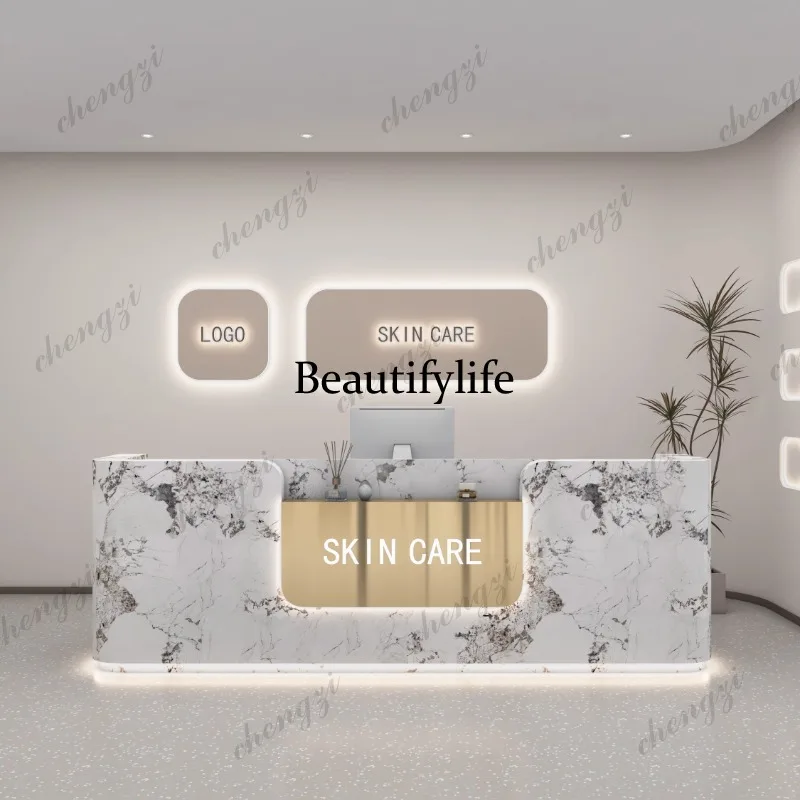 01A 로고 뷰티 리셉션 데스크 카운터 에스테틱 사무실 - Office Furniture Logo 리뷰 및 가격