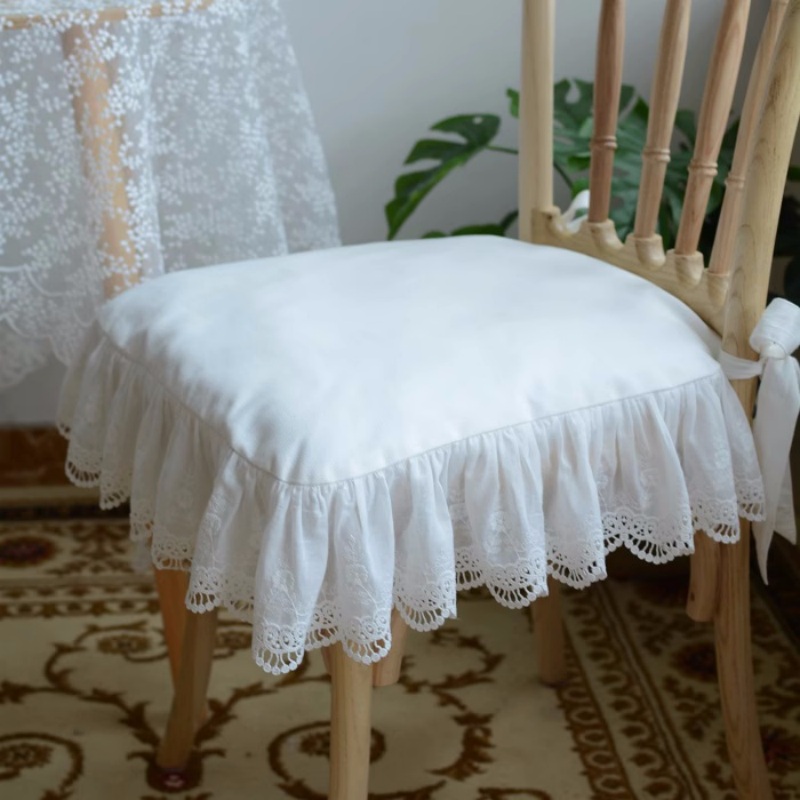 유럽 스타일 화이트 레이스 자수 순면 통기성 시트 쿠션 - Visitor Chair Padded 리뷰 및 가격