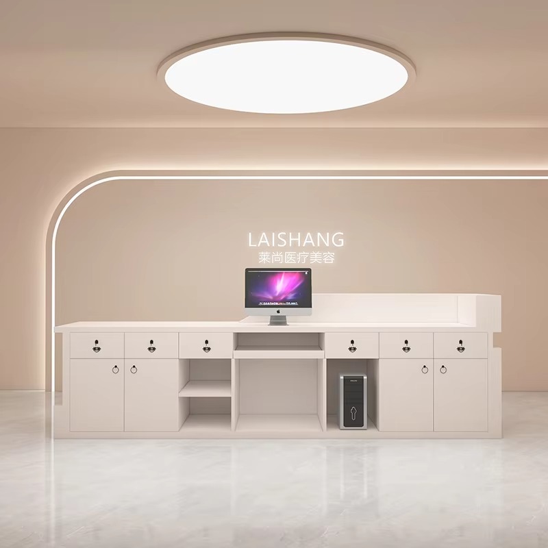 대형 호텔 카운터 리셉션 데스크 뷰티 로고 화이트 리셉 - Office Furniture Logo 리뷰 및 가격