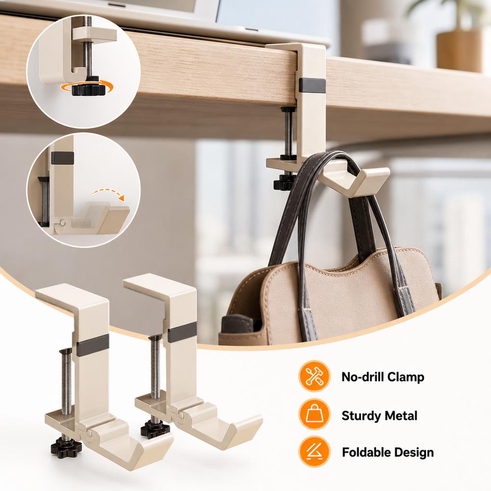 드릴 없이 접이식 책상 걸이, 가방 걸이, 테이블 옆  - Office Furniture Installation 리뷰 및 가격